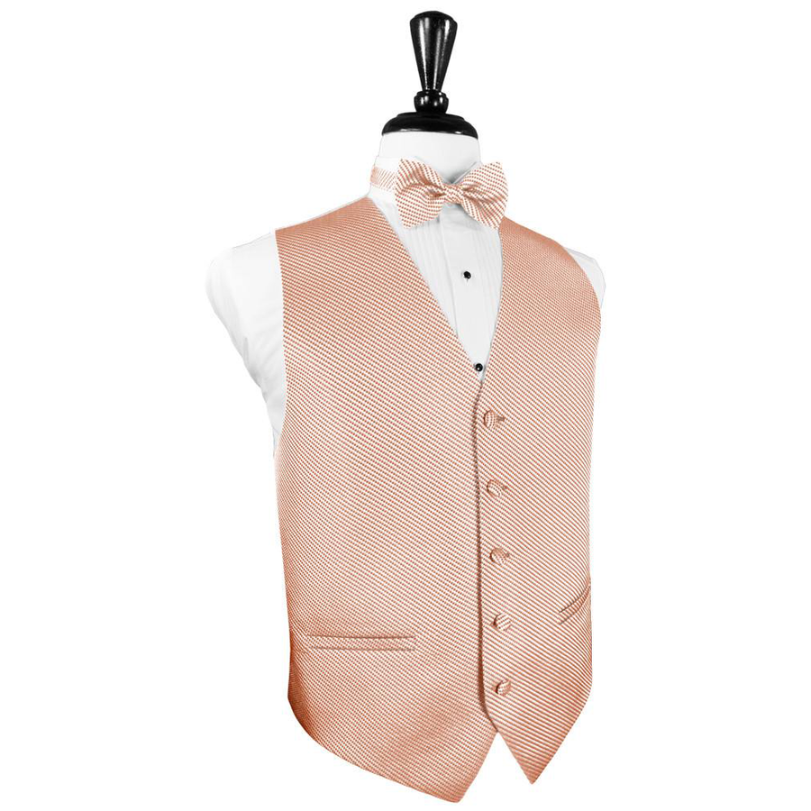 Dress Form Displaying A Coral Venetian Mens Wedding Vest