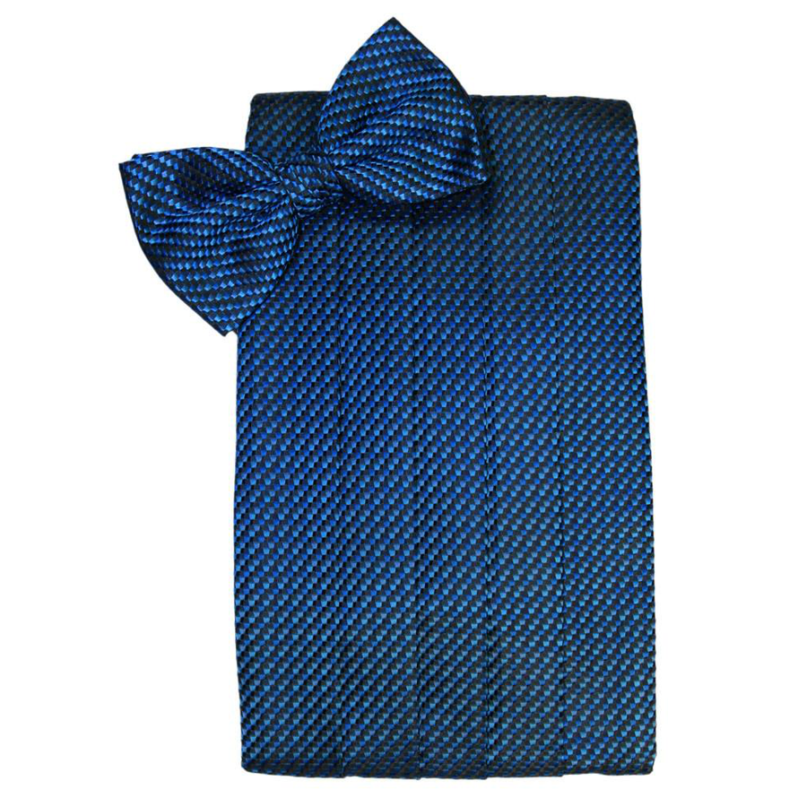 Mens Royal Blue Venetian Bow Tie and Cummerbund Set