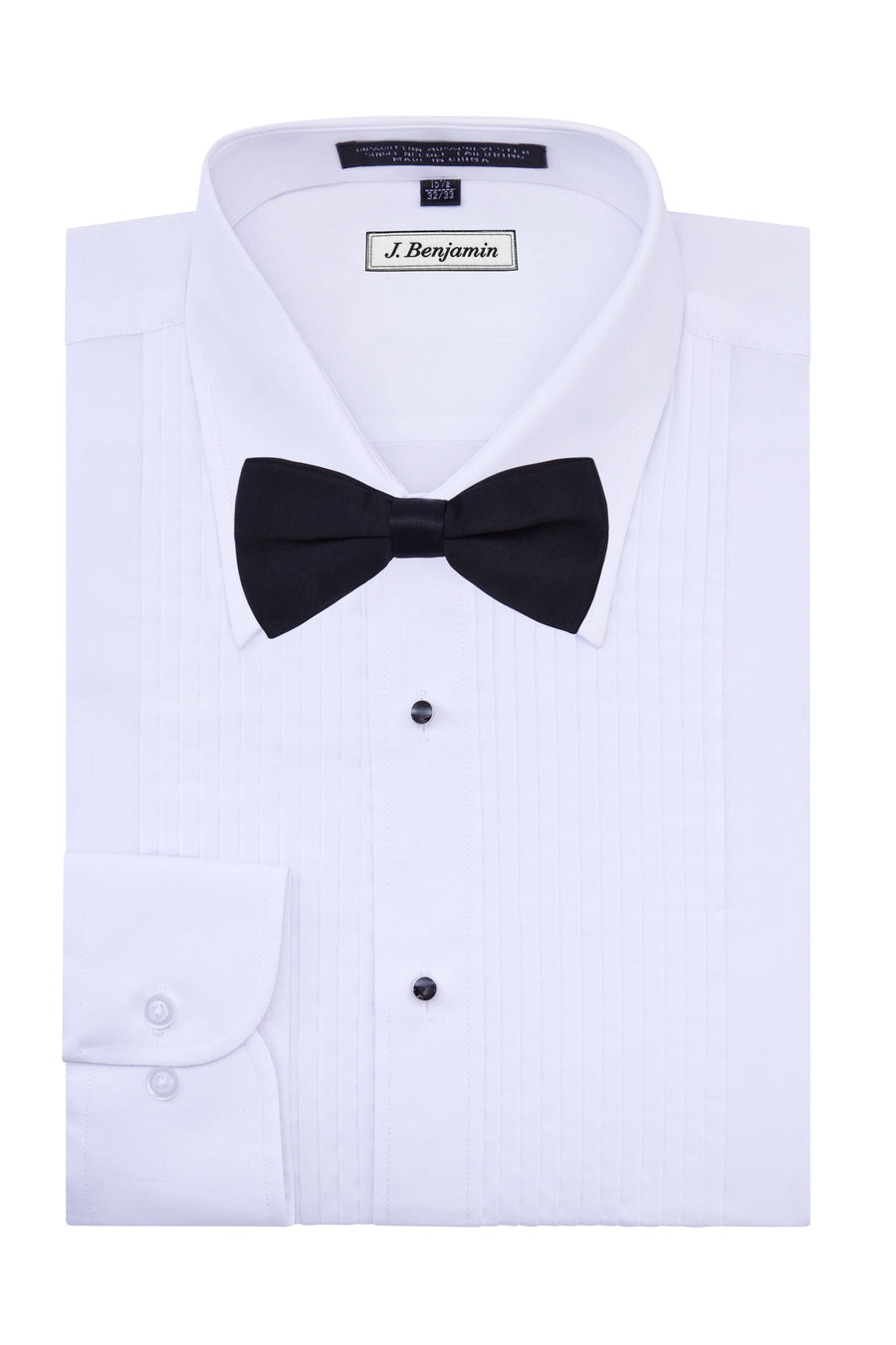 J. Benjamin - Men's White Tuxedo Shirt and Bow Tie
