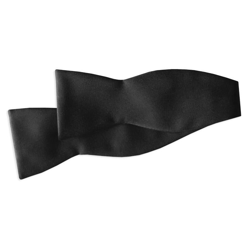 Mens Silk Black Self Tie Bow Tie