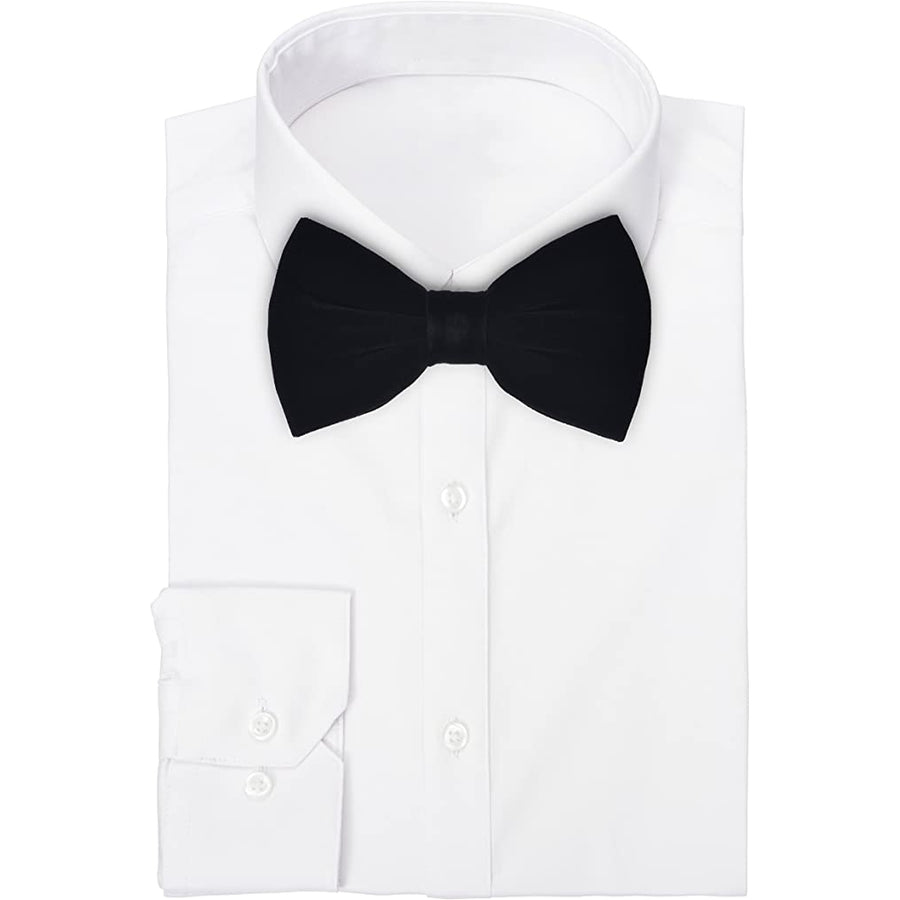 Black Velvet Bow Tie and Pocket Square Set