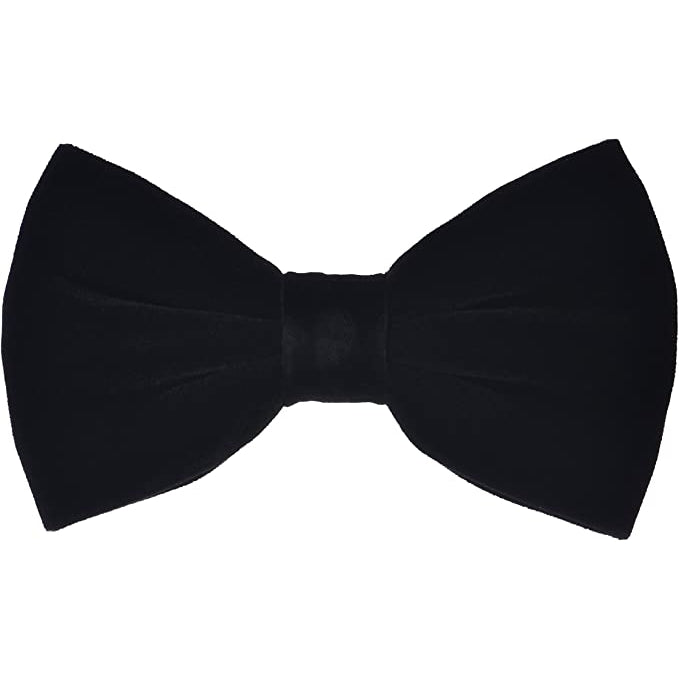 Black Velvet Bow Tie and Pocket Square Set