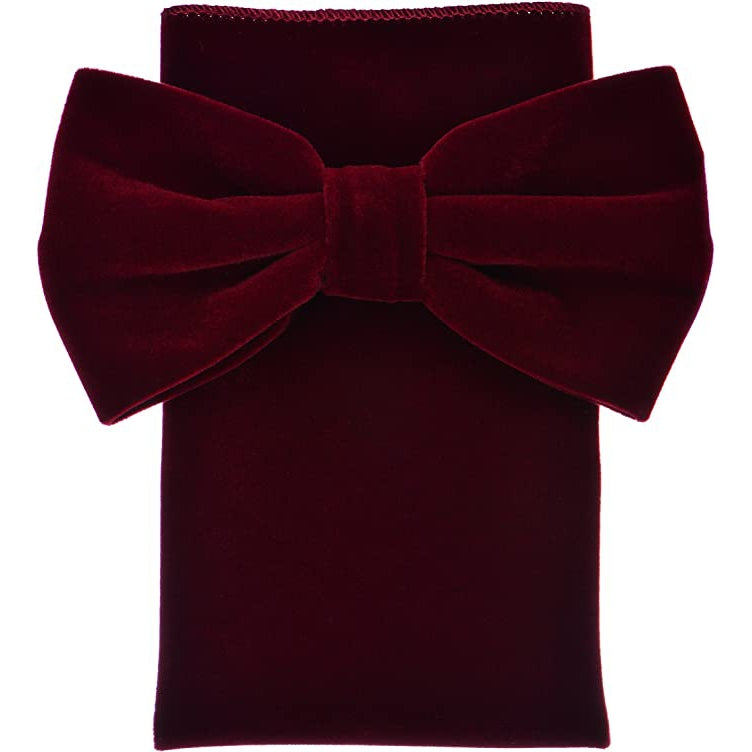 Burgundy Velvet Bow Tie and Pocket Square Set