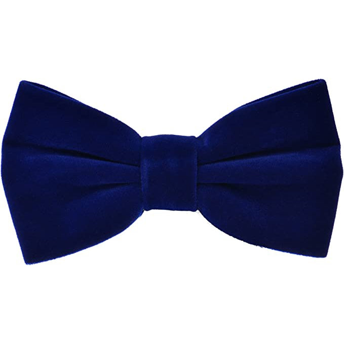 Royal Blue Velvet Bow Tie and Pocket Square Set