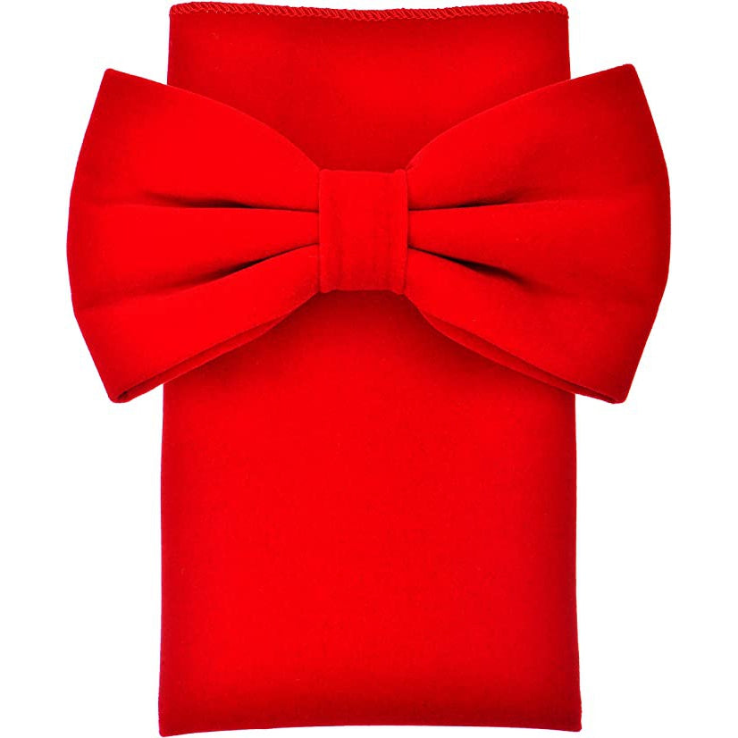 Red Velvet Bow Tie and Pocket Square Set