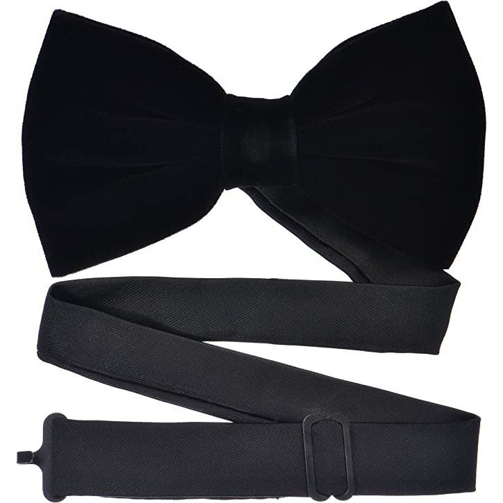 Black Velvet Bow Tie and Pocket Square Set