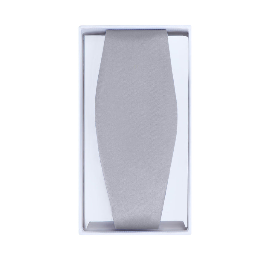 Men's Silver Self-Tie Satin Bow Tie