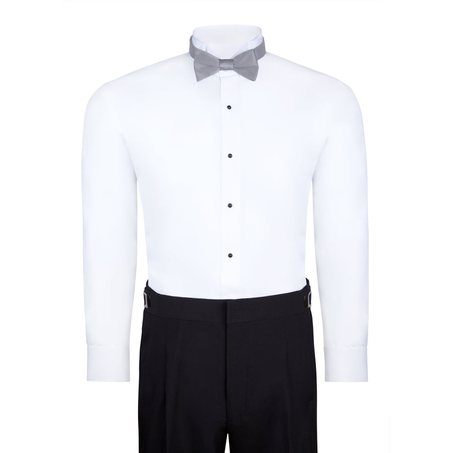 Men's Silver Self-Tie Satin Bow Tie