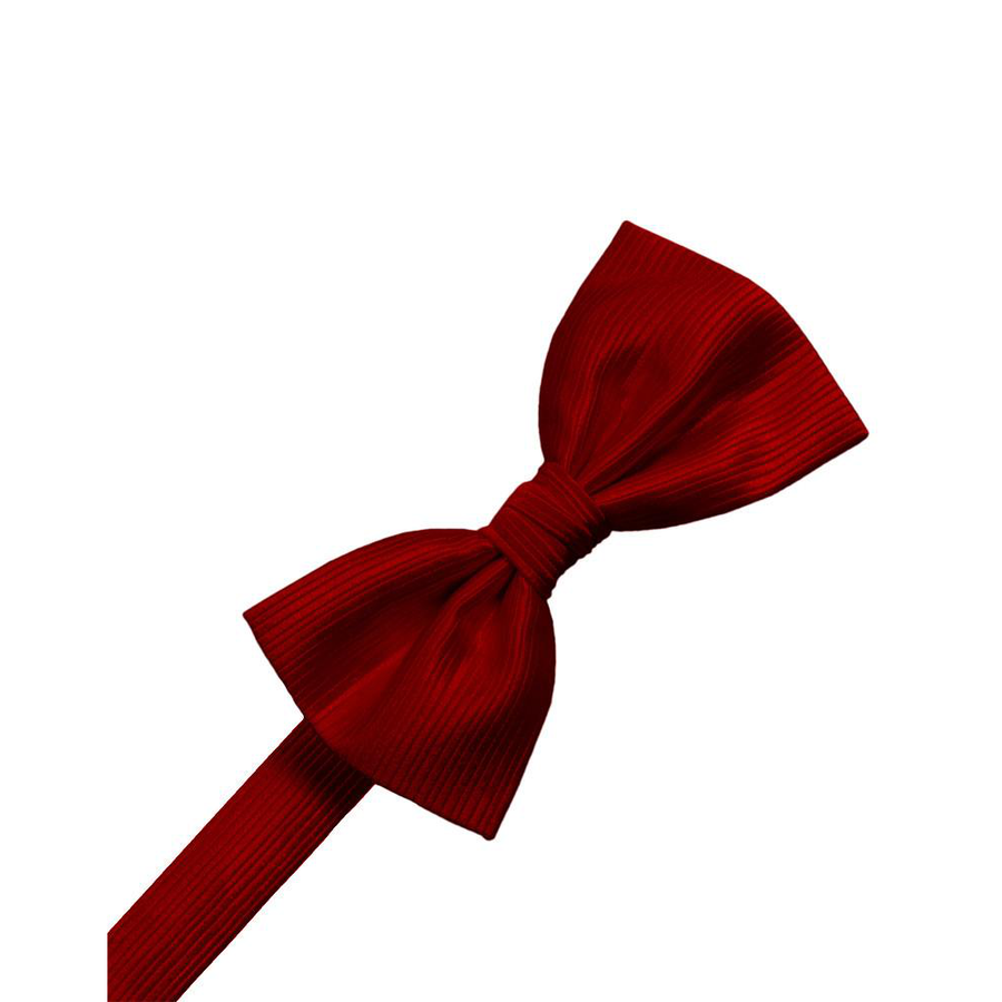 Mens Faille Red Silk Pre Tied Bow Tie