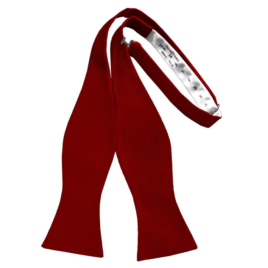 Mens Faille Silk Red Self Bow Tie