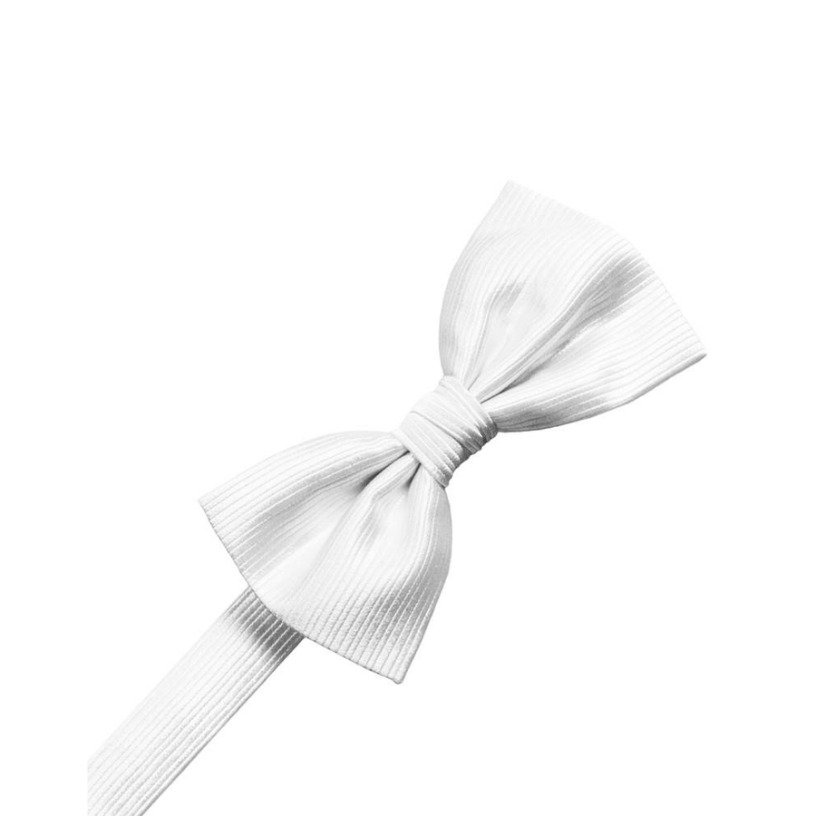 Mens Faille Silk White Pre Tied Bow Tie