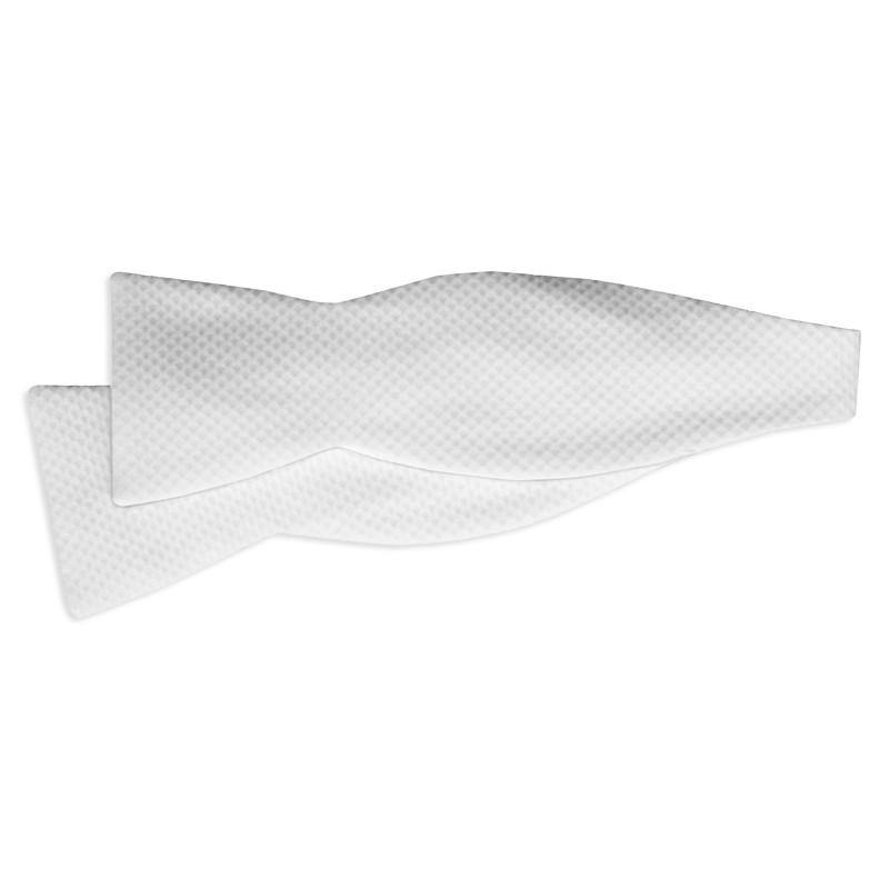 Mens Pique White Self Tie Bow Tie