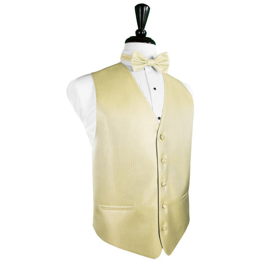 Dress Form Displaying a Banana Herringbone Mens Wedding Vest