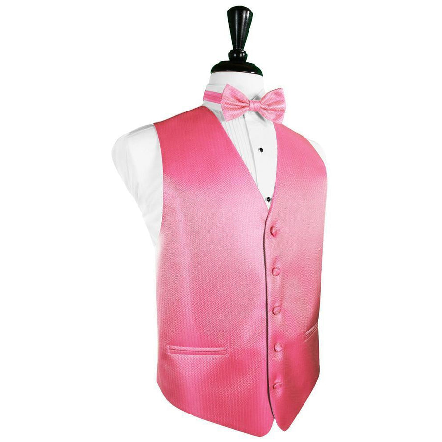 Dress Form Displaying a BubbleGum Herringbone Mens Wedding Vest