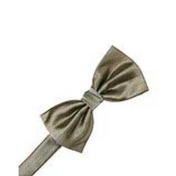 Mens Herringbone Champagne Pre Tied Bow Tie