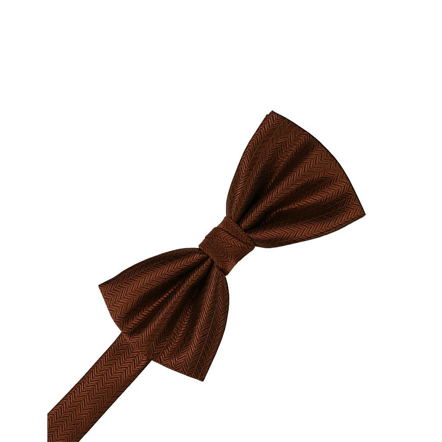 Mens Herringbone Cinnamon Pre Tied Bow Tie