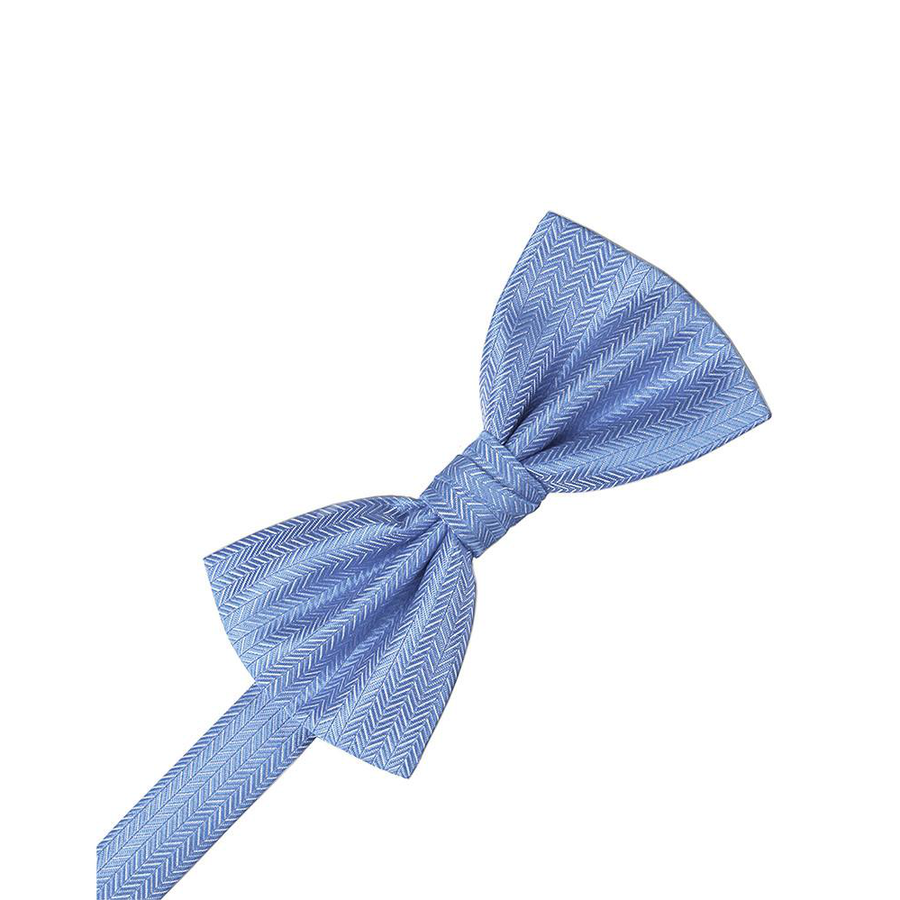 Mens Herringbone Cornflower Pre Tied Bow Tie