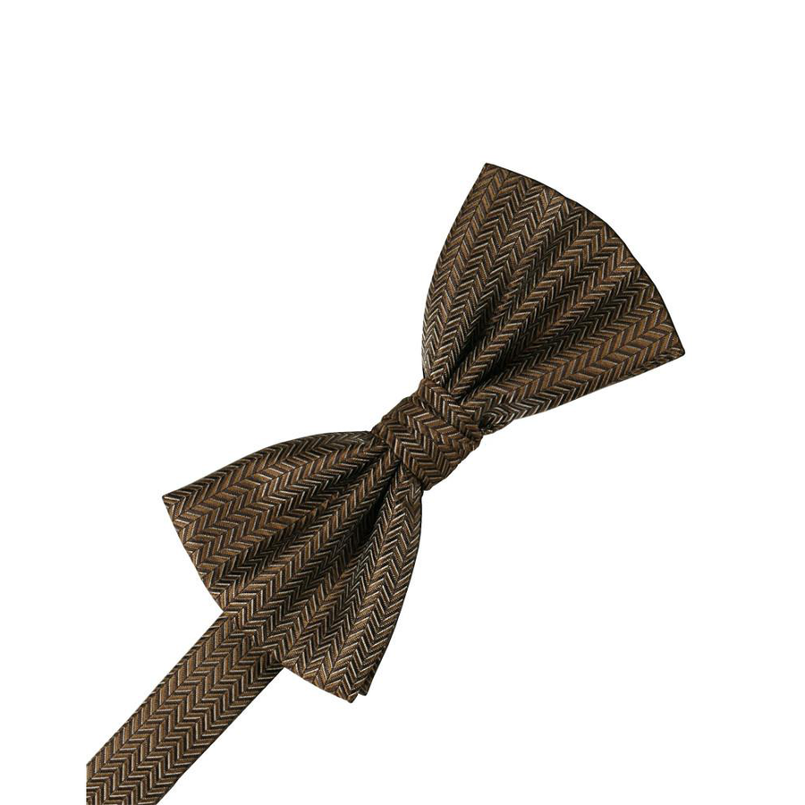 Mens Herringbone Espresso Pre Tied Bow Tie