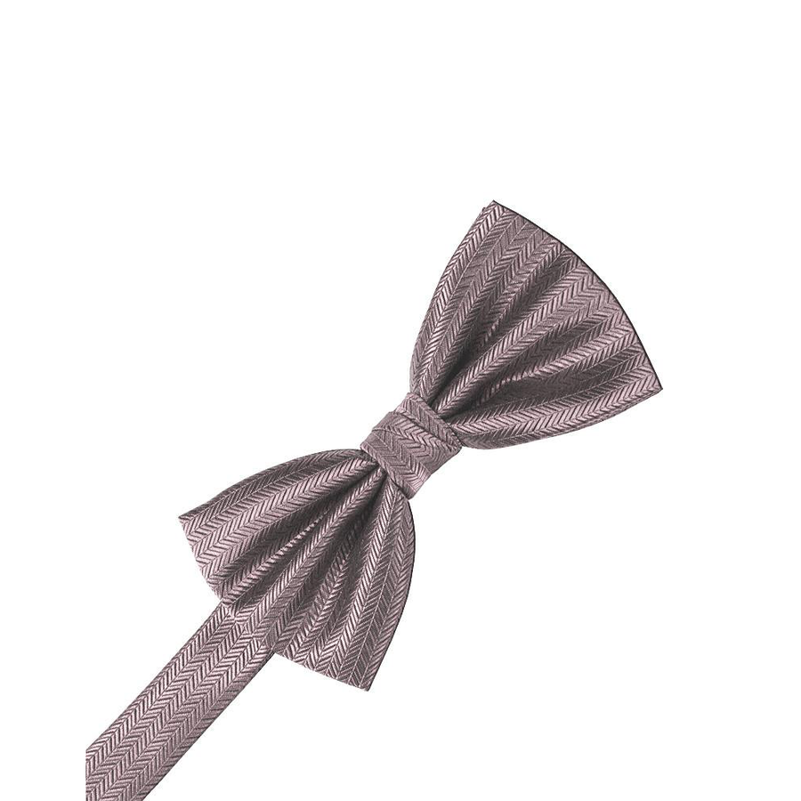 Mens Herringbone Frosty Pink Pre Tied Bow Tie