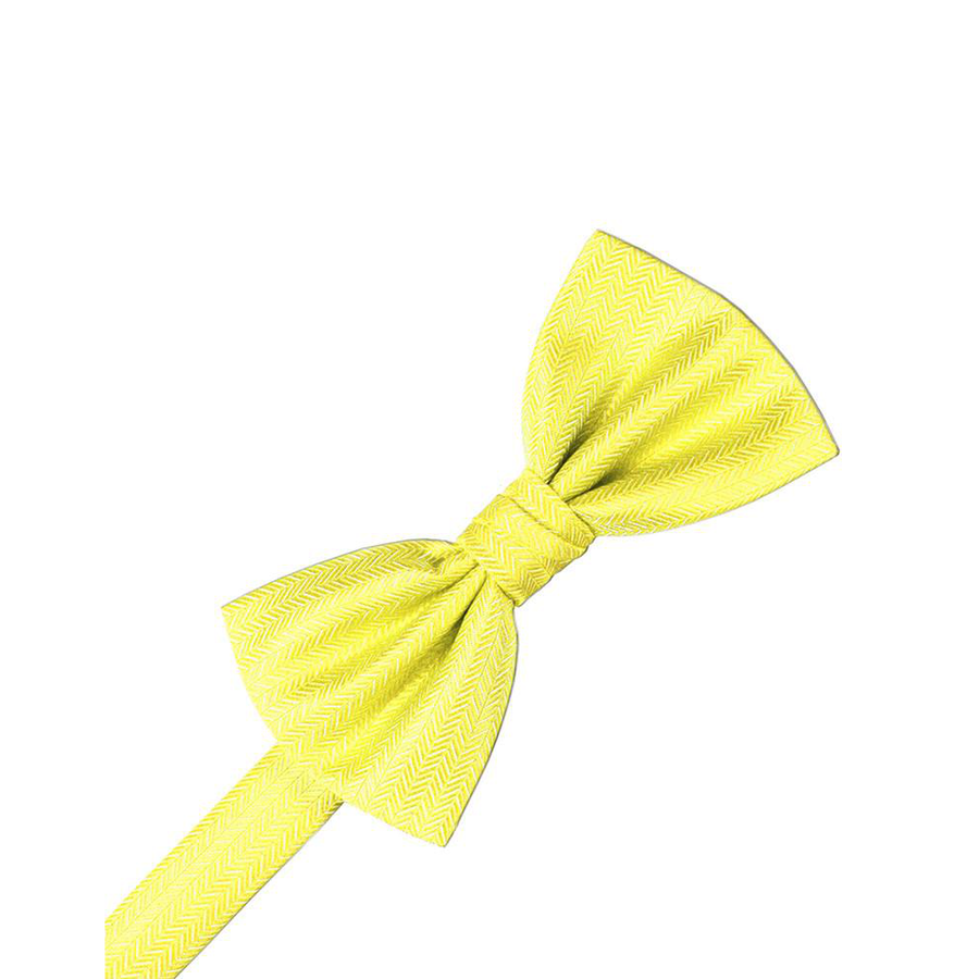 Mens Herringbone Lemon Pre Tied Bow Tie