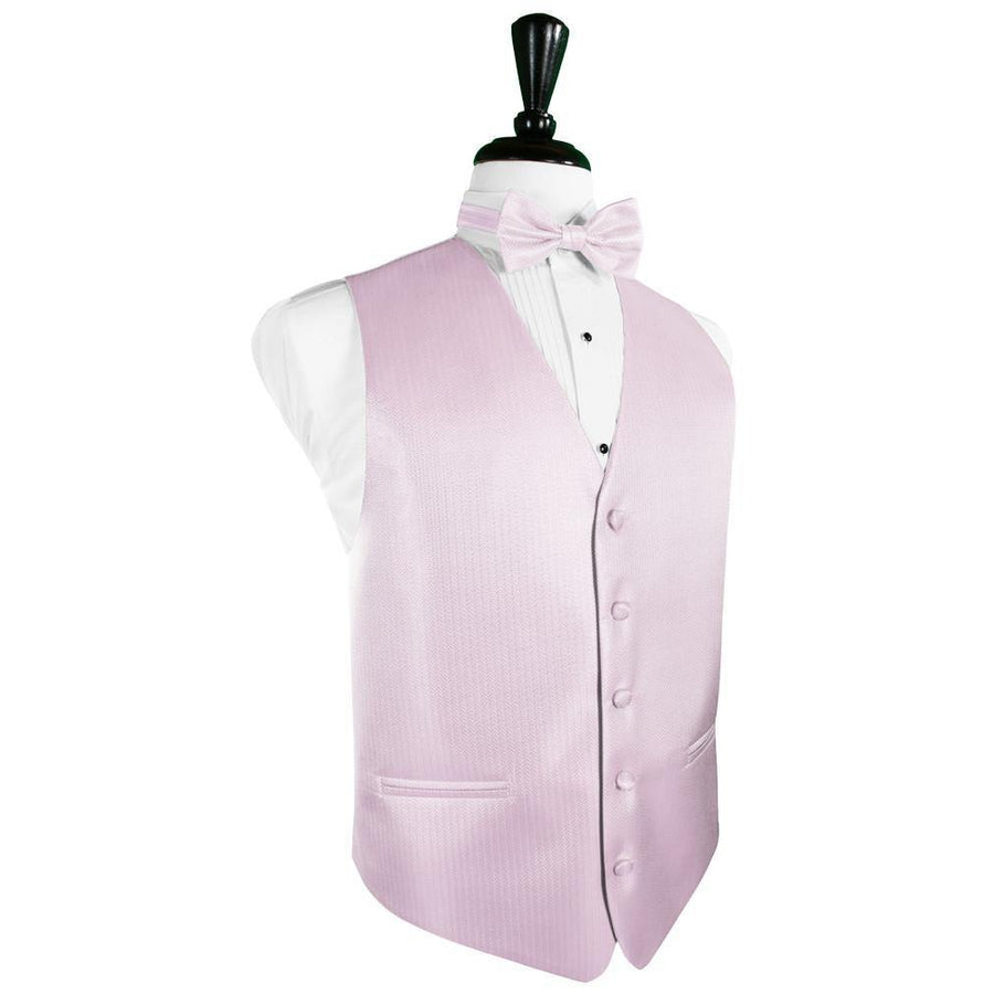 Dress Form Displaying a Light Pink Herringbone Mens Wedding Vest