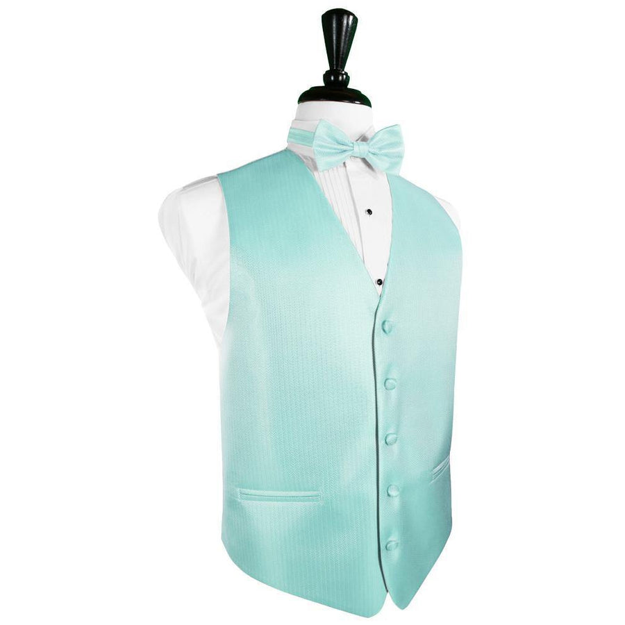 Dress Form Displaying a Pool Herringbone Mens Wedding Vest