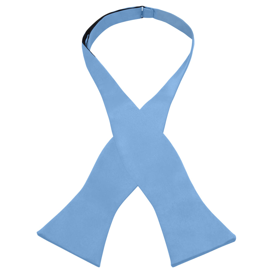 Men's Light Blue Self-Tie Satin Bow Tie