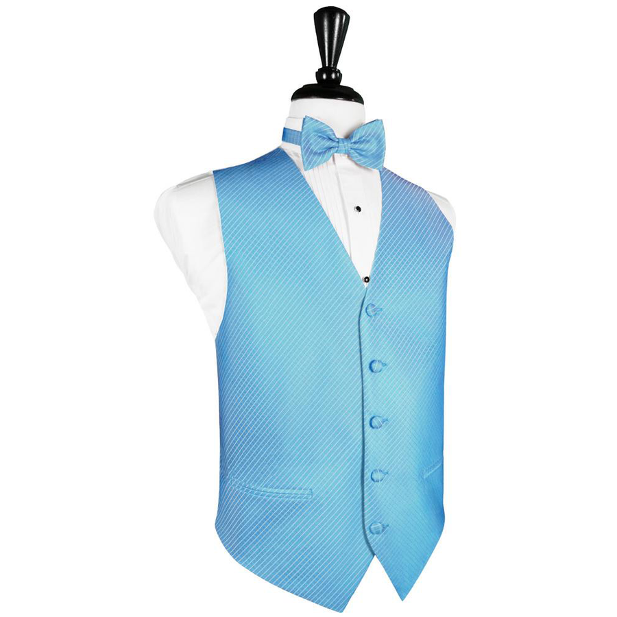 Dress Form Displaying a Blue Ice Palermo Mens Wedding Vest