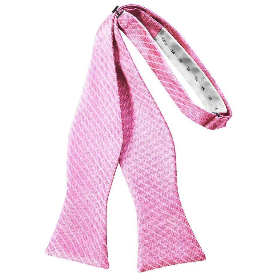 Mens Diamond Grid Pattern Bubblegum Self Tie Bow Tie