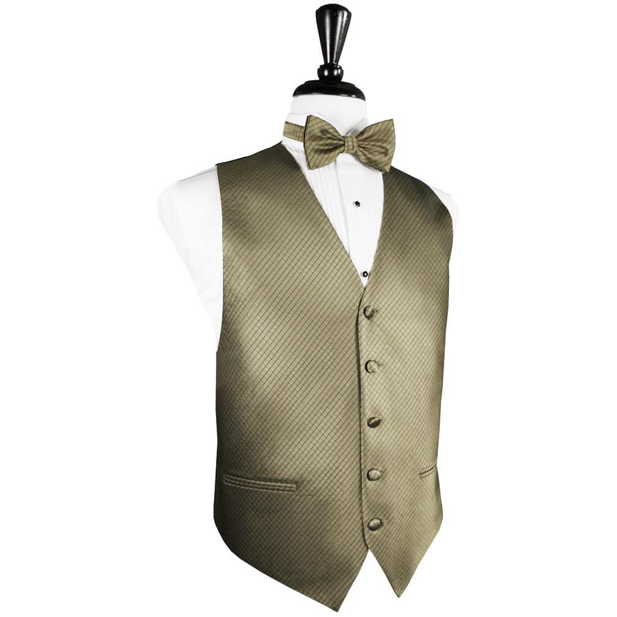 Dress Form Displaying a Champagne Palermo Mens Wedding Vest