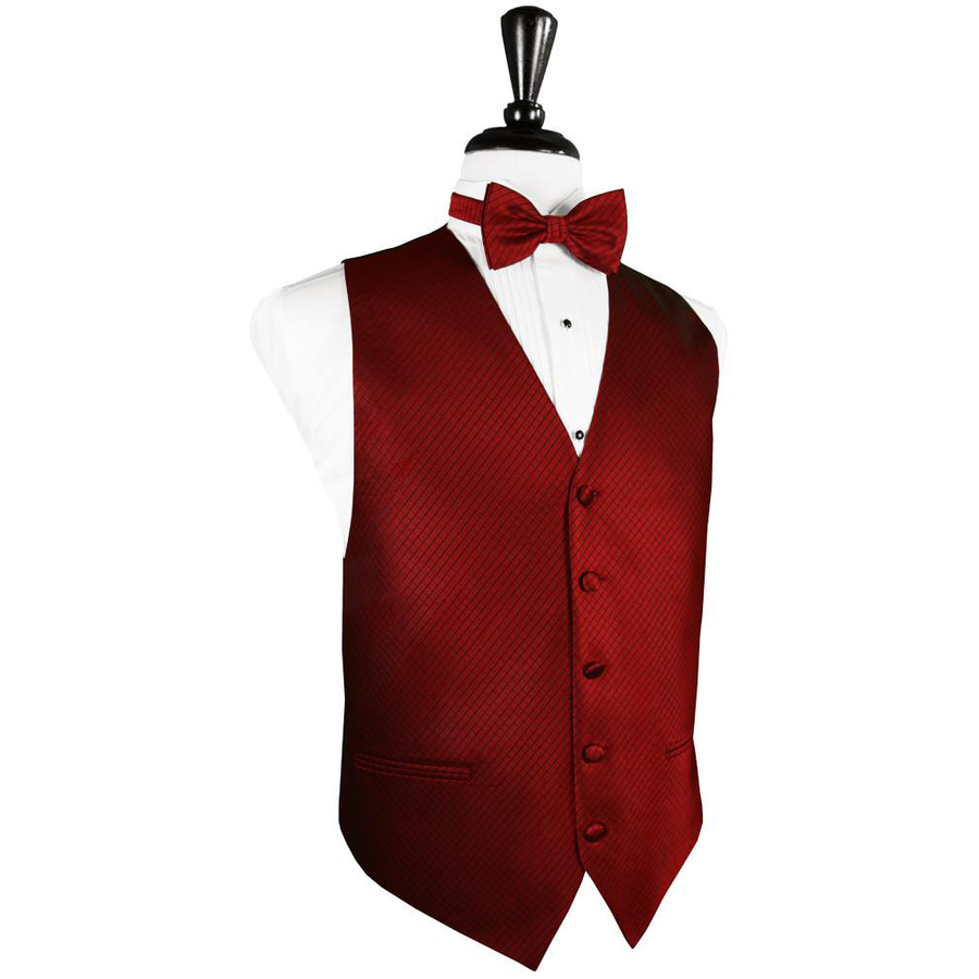 Dress Form Displaying a Claret Palermo Mens Wedding Vest