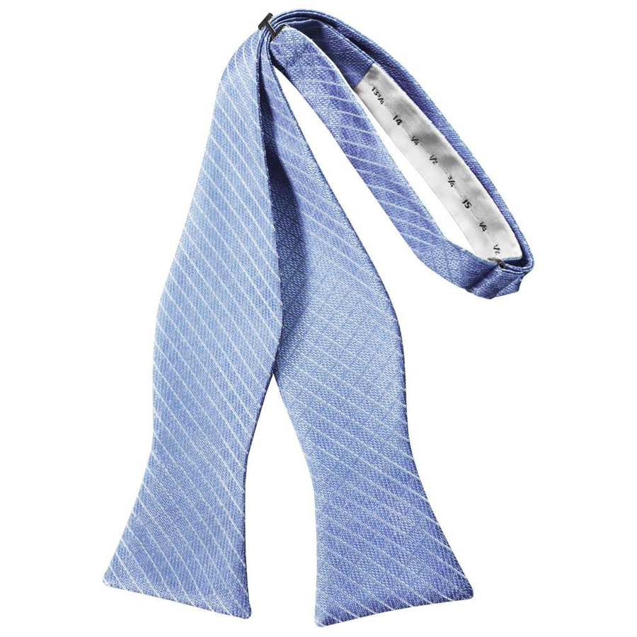 Mens Diamond Grid Pattern Cornflower Self Tie Bow Tie