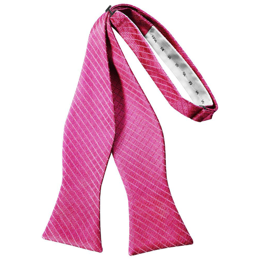 Mens Diamond Grid Pattern Fuchsia Self Tie Bow Tie