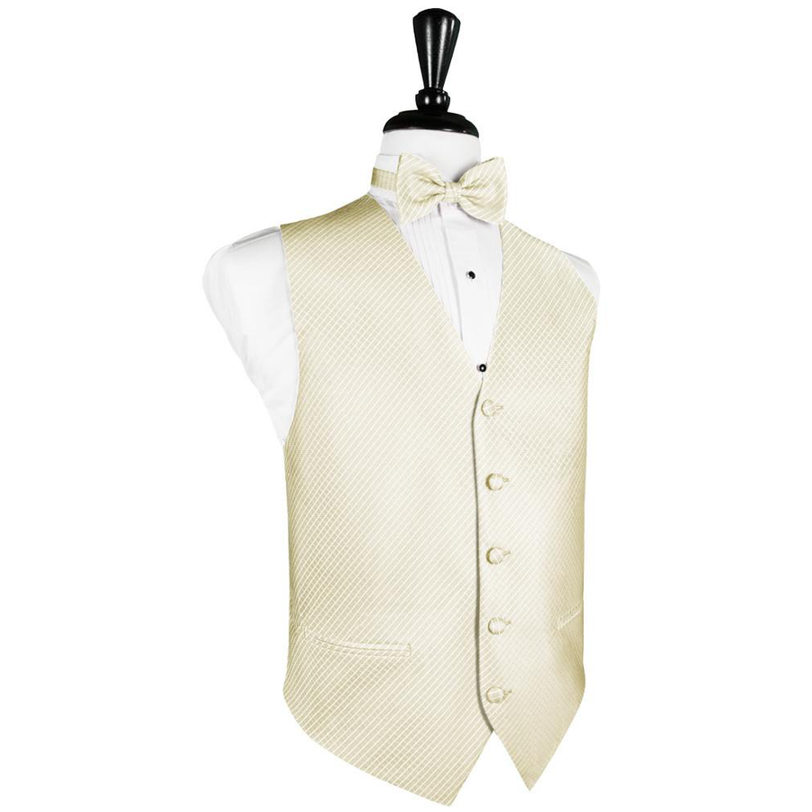 Dress Form Displaying a Ivory Palermo Mens Wedding Vest