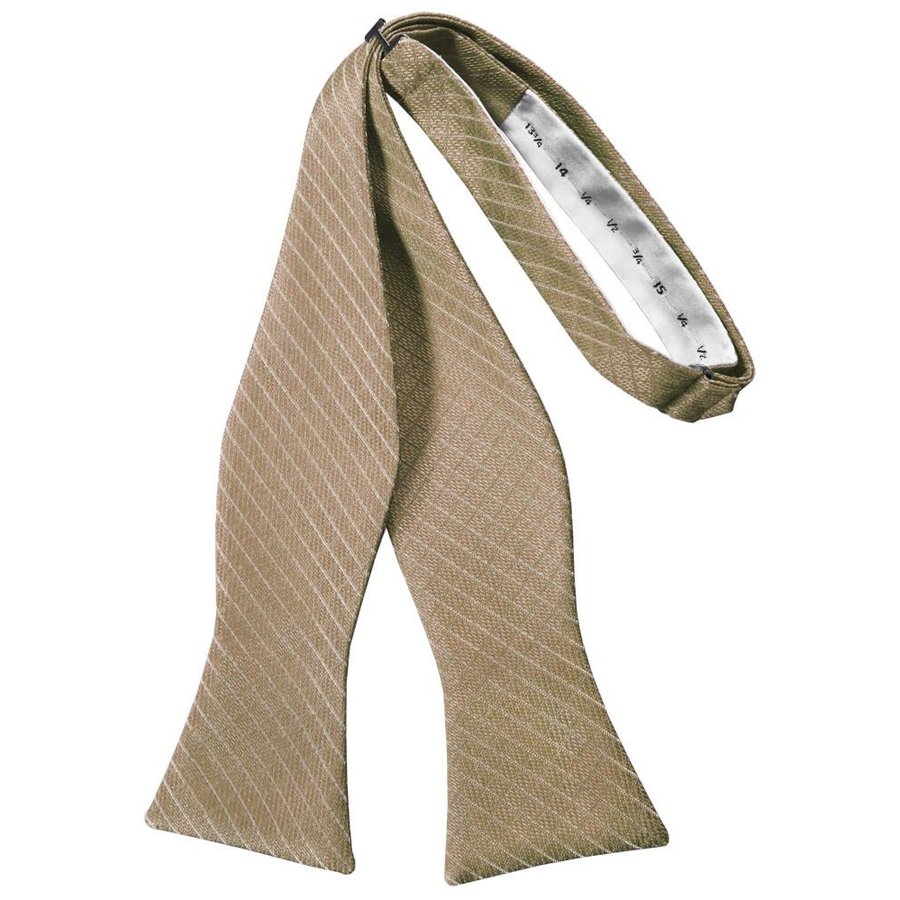 Mens Diamond Grid Pattern Latte Self Tie Bow Tie