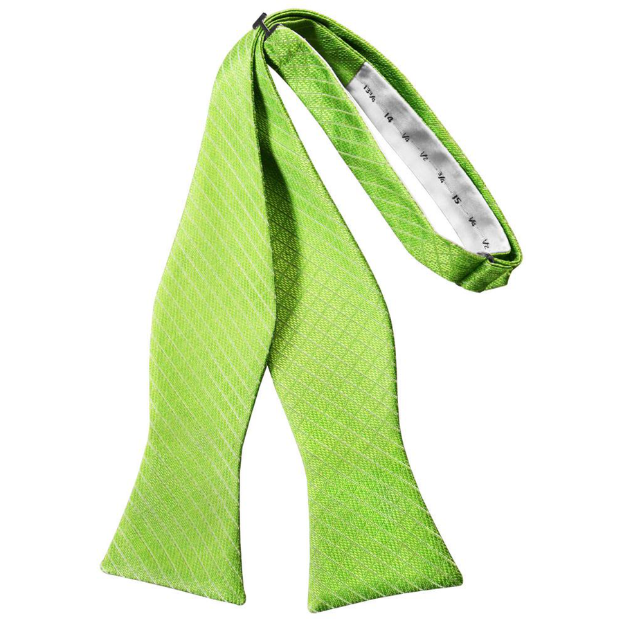 Mens Diamond Grid Pattern Lime Self Tie Bow Tie