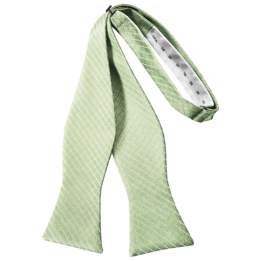 Mens Diamond Grid Pattern Mint Self Tie Bow Tie