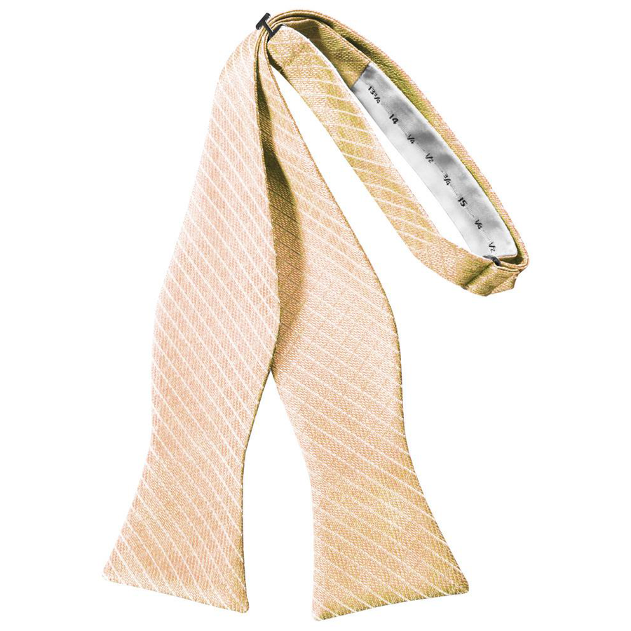 Mens Diamond Grid Pattern Peach Self Tie Bow Tie