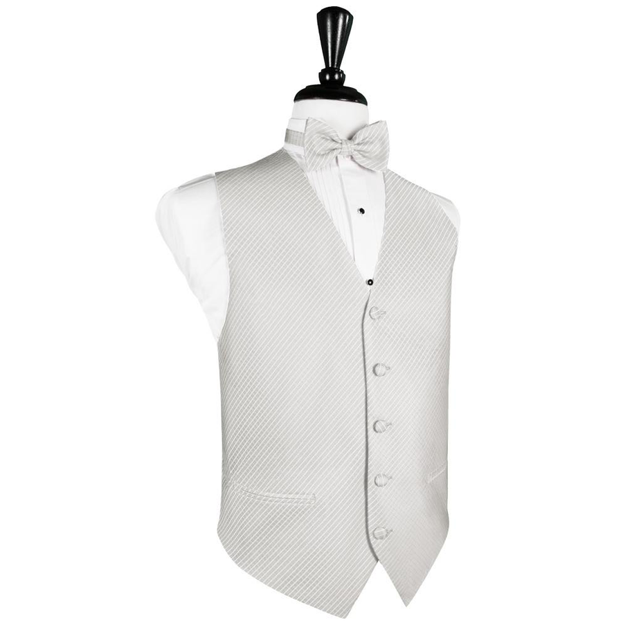 Dress Form Displaying a Platinum Palermo Mens Wedding Vest