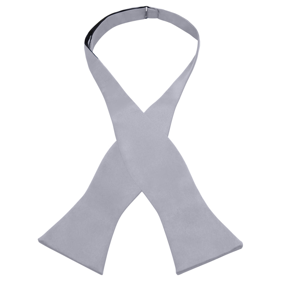 Men's Silver Self-Tie Satin Bow Tie