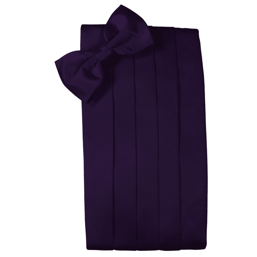 Mens Amethyst Premier Satin Bow Tie and Cummerbund Set