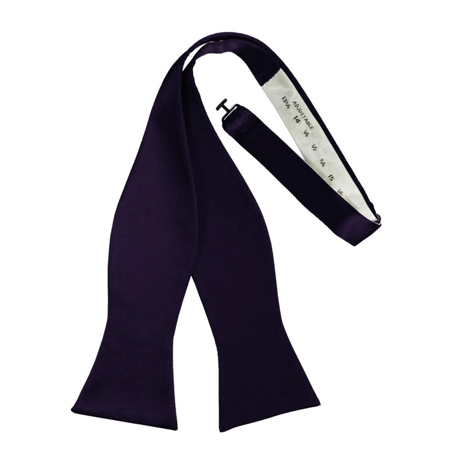 Mens Satin Amethyst Self-Tie Bow Tie