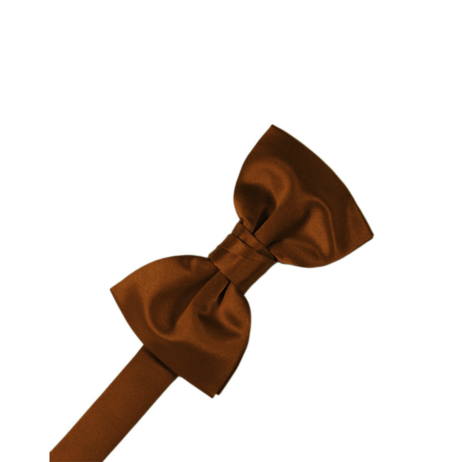 Mens Satin Cognac Bow Tie