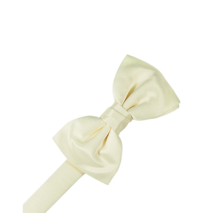 Mens Satin Ivory Bow Tie