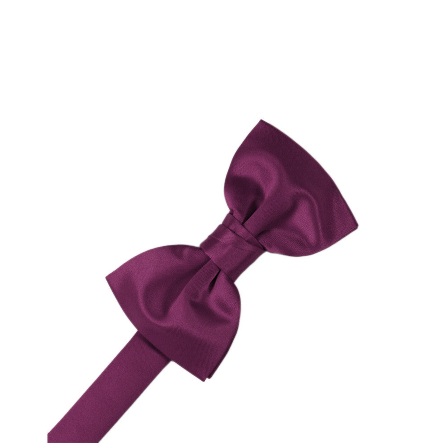 Mens Satin Sangria Bow Tie