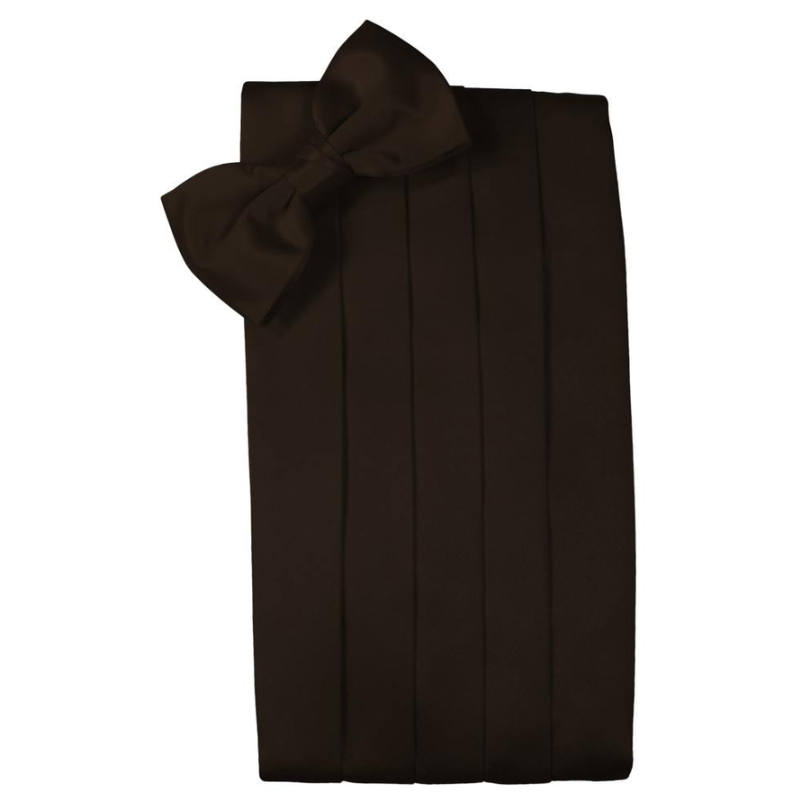 Mens Truffle Premier Satin Bow Tie and Cummerbund Set