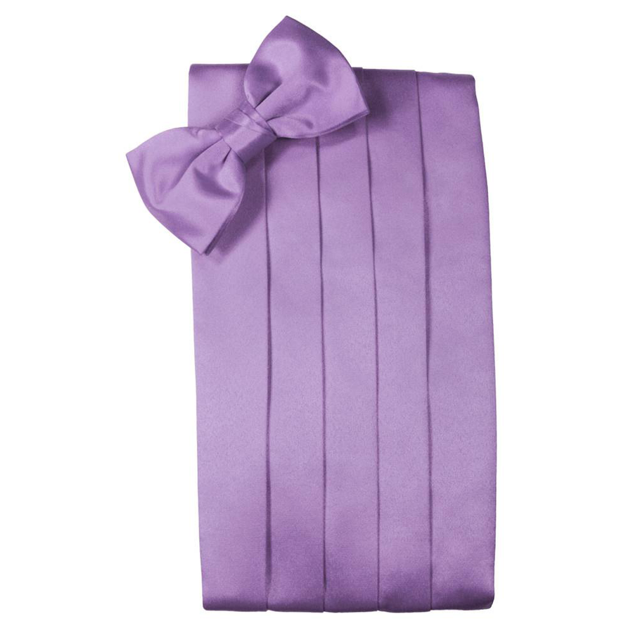 Mens Wisteria Premier Satin Bow Tie and Cummerbund Set