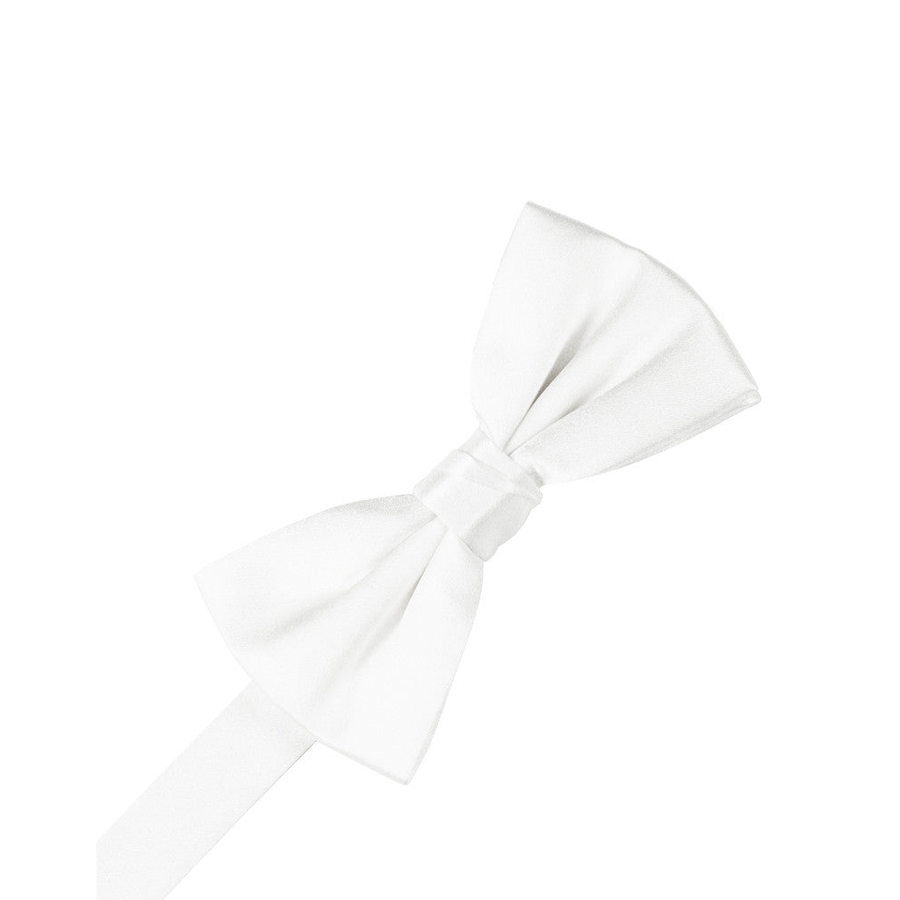 Mens Silk White Pre Tied Bow Tie