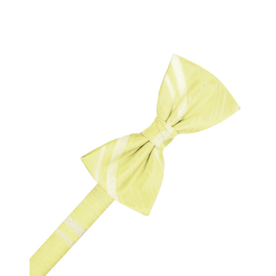 Mens Striped Satin Canary Formal Bow Tie
