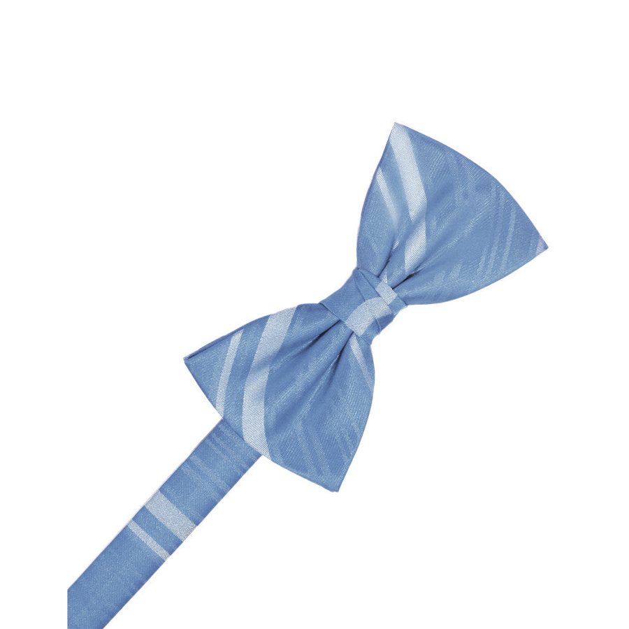 Mens Striped Satin Cornflower Formal Bow Tie